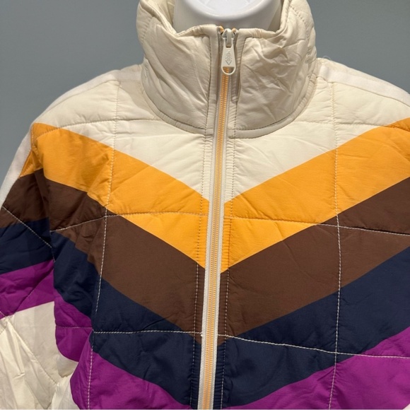 Free People x Hatch Ivory Chevron Puffer Jacket XS New with Tags - Picture 6 of 15